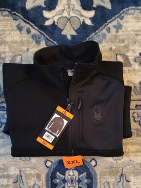 Spyder Black Quarter Zip Men's  Pullover (Hat Not Included)